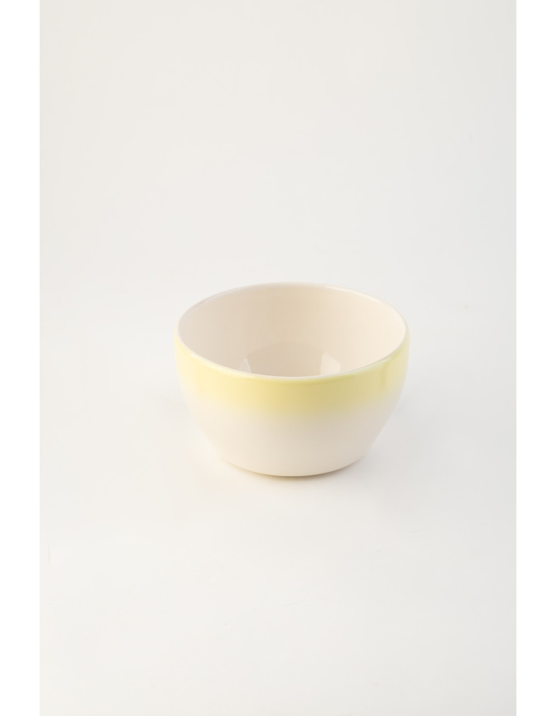 Піала Ideal Ceramic, біла з жовтим 