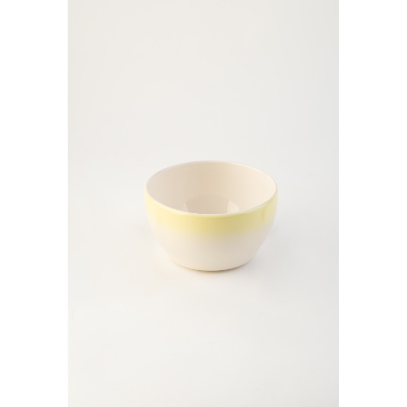 Піала Ideal Ceramic, біла з жовтим 