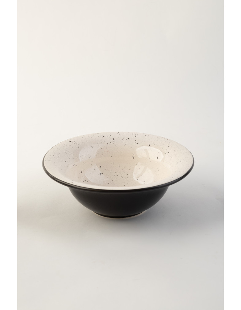 Тарілка супова  Ideal Ceramic 500мл біла з чорним