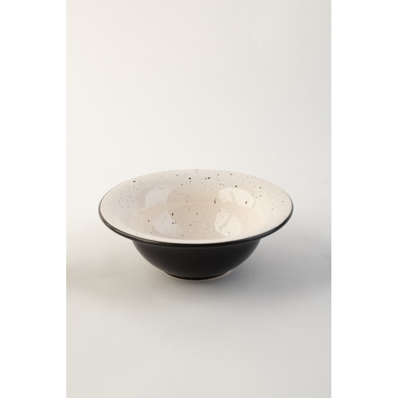 Тарілка супова  Ideal Ceramic 500мл біла з чорним