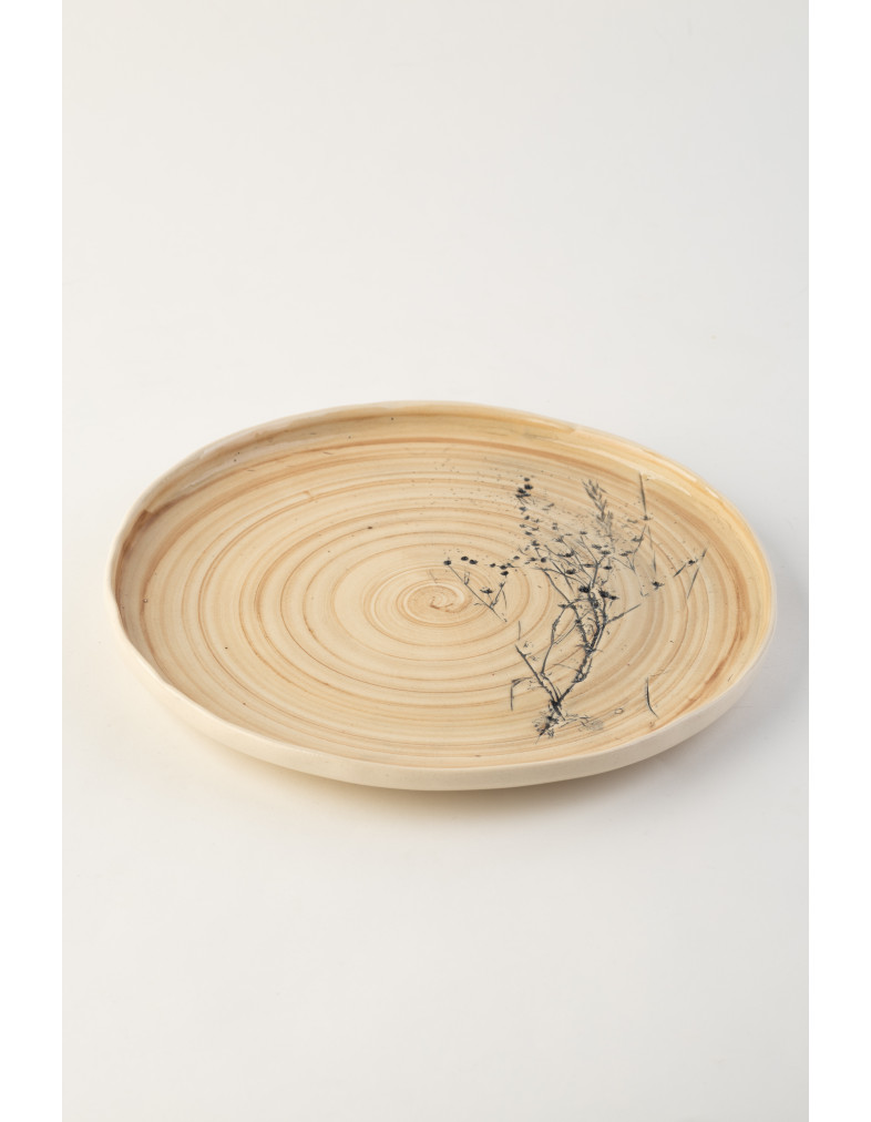 Тарілка Ideal Ceramic,23 см з відбитком гілки