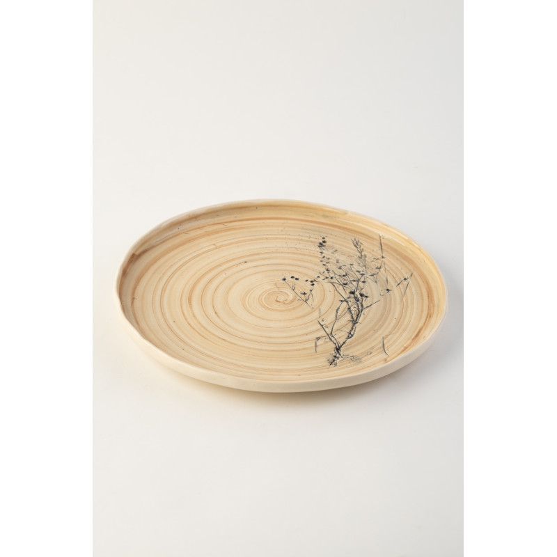 Тарілка Ideal Ceramic,23 см з відбитком гілки
