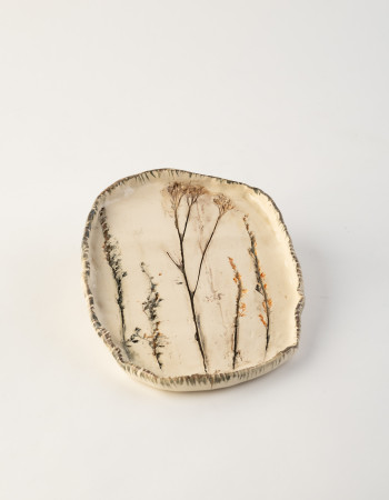 Тарілка Ideal Ceramic, з відбитками рослин