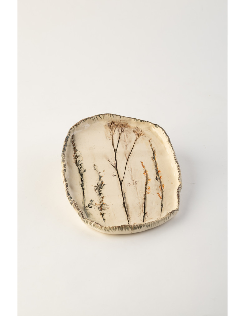 Тарілка Ideal Ceramic, з відбитками рослин