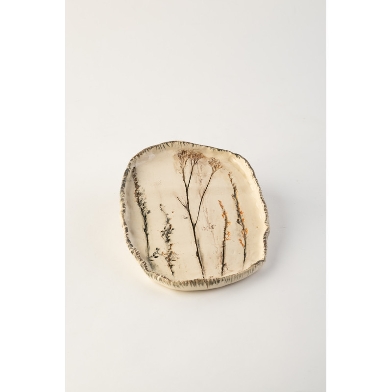 Тарілка Ideal Ceramic, з відбитками рослин