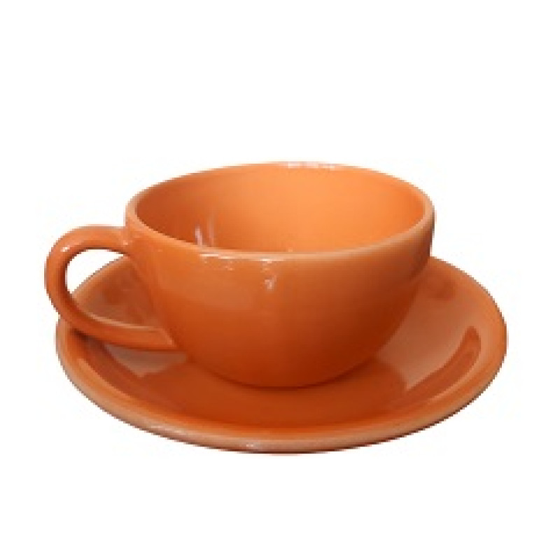 Чашка з блюдцем Ideal Ceramic 250мл, помаранчевий