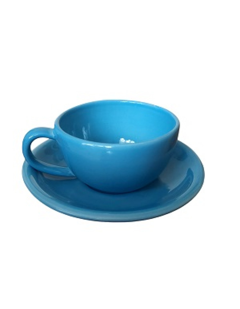Чашка з блюдцем Ideal Ceramic 250мл, блакитний