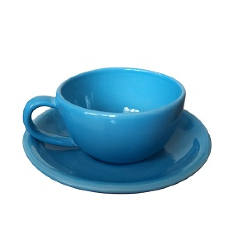 Чашка з блюдцем Ideal Ceramic 250мл, блакитний