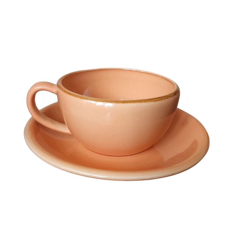 Чашка з блюдцем Ideal Ceramic 250мл, персик
