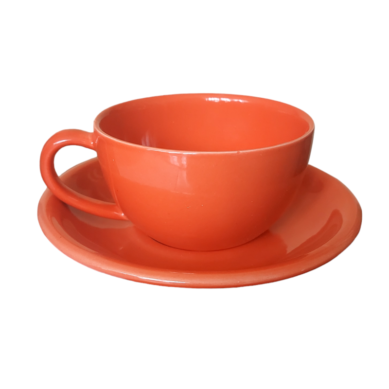 Чашка з блюдцем Ideal Ceramic 250мл, червоний