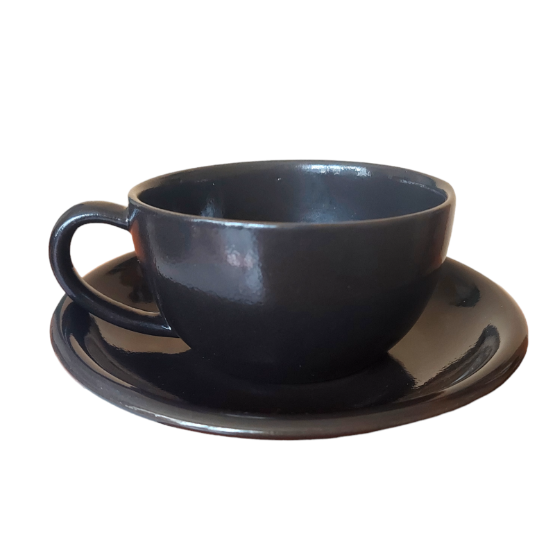 Чашка з блюдцем Ideal Ceramic 250мл, чорний