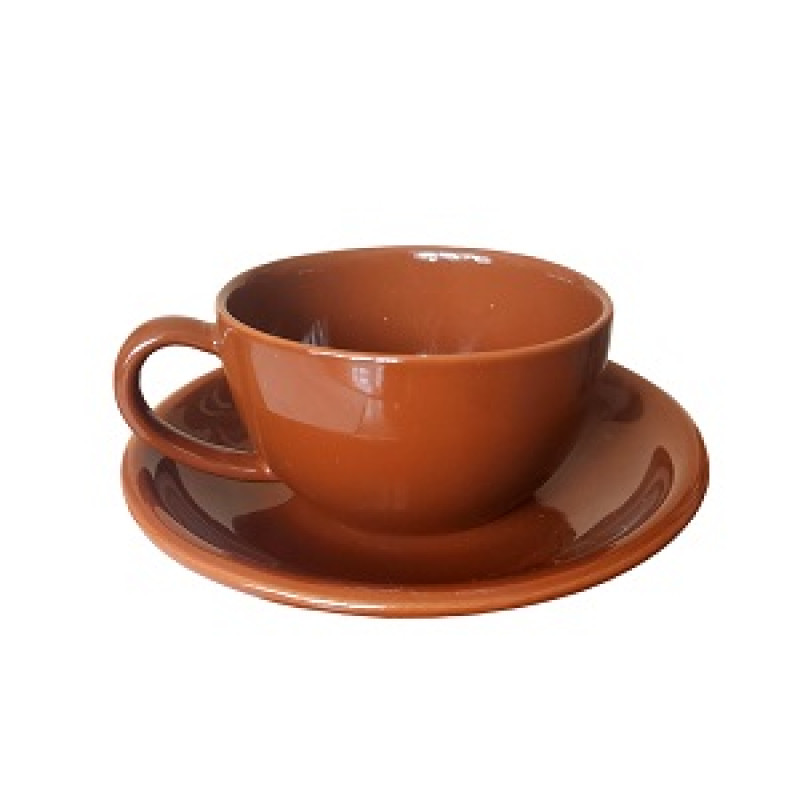 Чашка з блюдцем Ideal Ceramic 250мл, коричневий