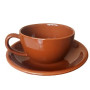 Чашка з блюдцем Ideal Ceramic 250мл, коричневий