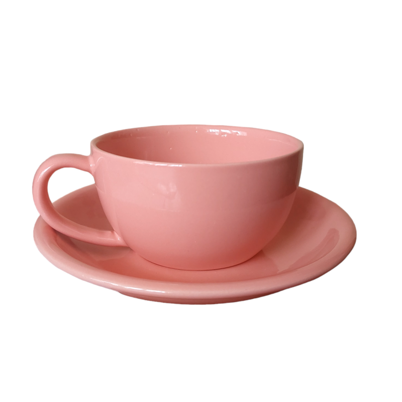 Чашка з блюдцем Ideal Ceramic 250мл, рожевий
