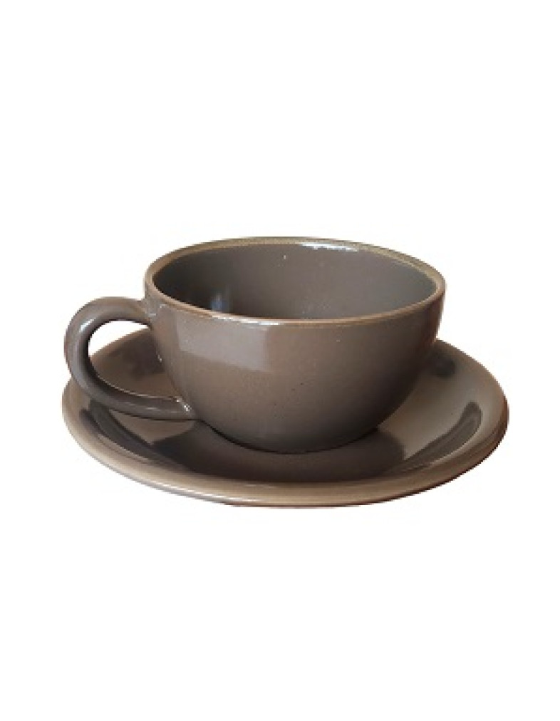 Чашка з блюдцем Ideal Ceramic 250мл, мокко