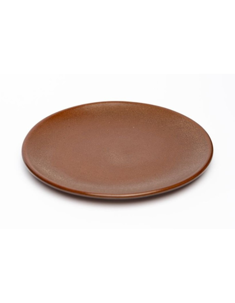 Тарілка десертна  Ideal Ceramic 21см  коричневий з золотом