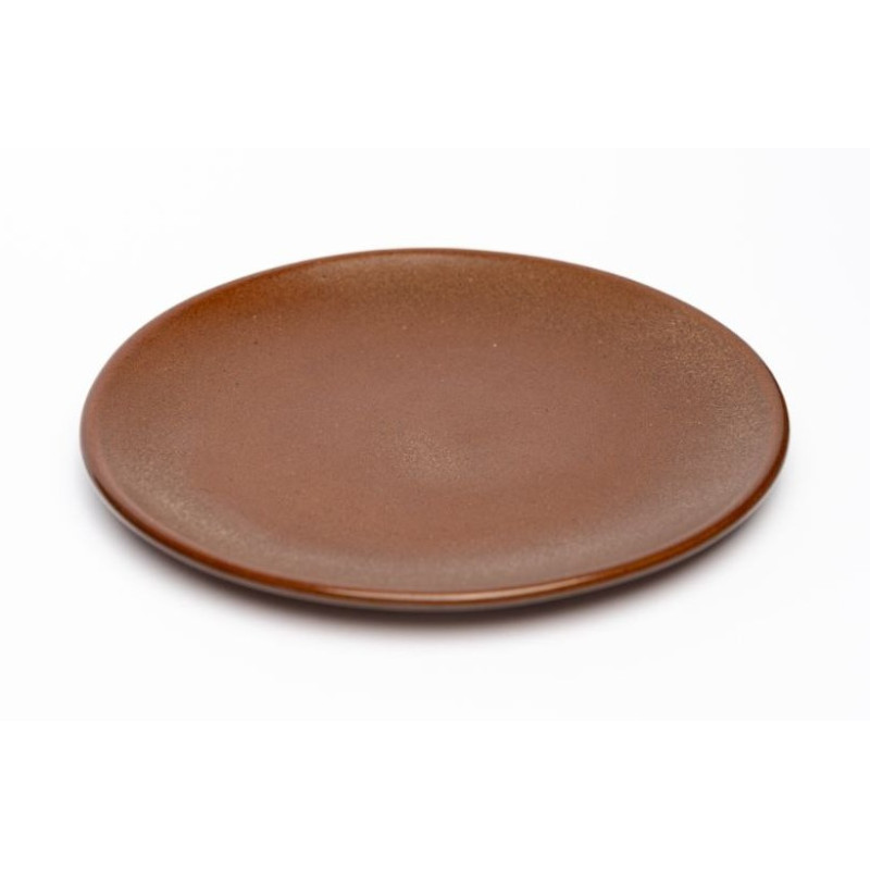 Тарілка десертна  Ideal Ceramic 21см  коричневий з золотом