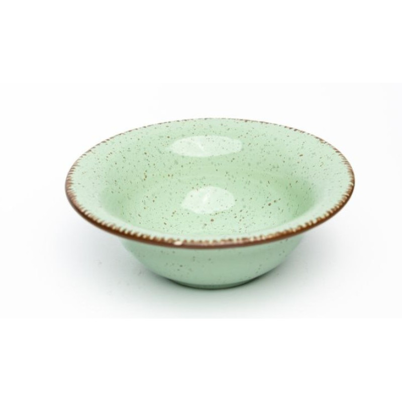 Тарілка супова  Ideal Ceramic 500мл зелена з коричневим вкрапленням