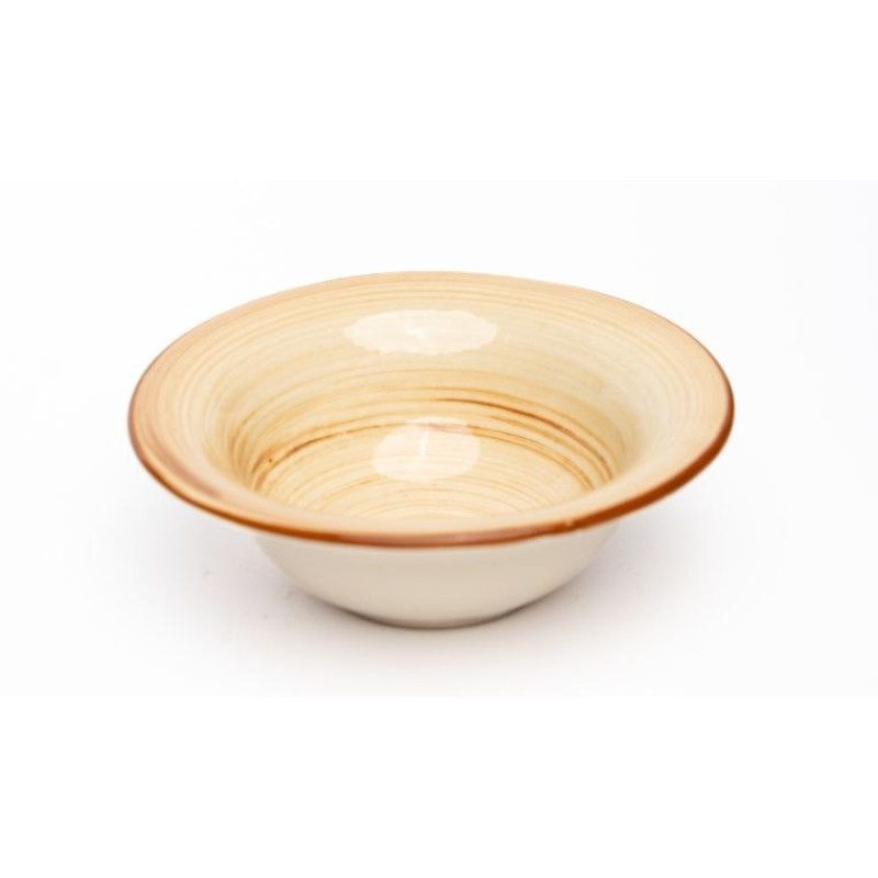 Тарілка супова  Ideal Ceramic 500мл спіраль коричнева