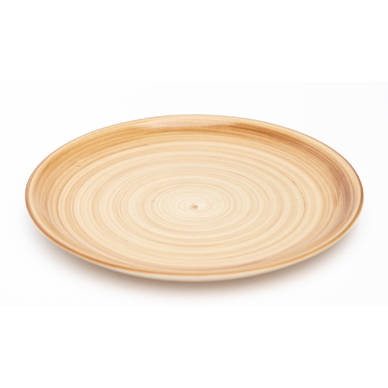 Тарілка підставна  Ideal Ceramic 25см спіраль коричнева
