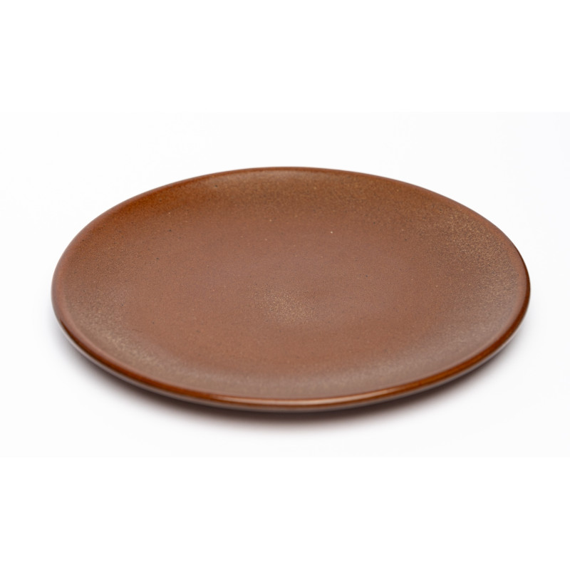 Тарілка підставна  Ideal Ceramic 25см коричневий з золотом