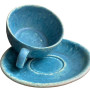 Чашка з блюдцем Ideal Ceramic 250мл, ефект м'ята