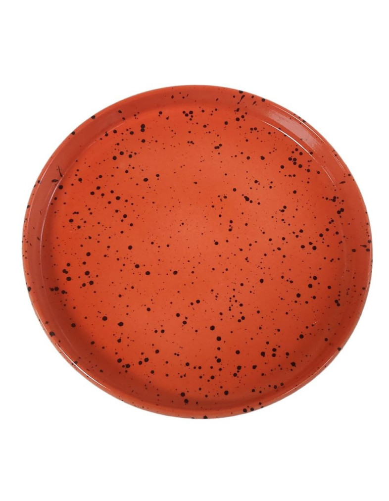 Тарілка з бортом  Ideal Ceramic , 23см червона з чорним вкрапленням