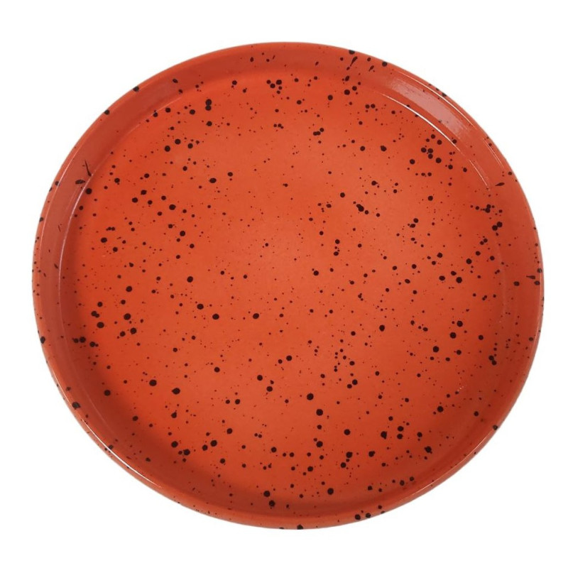 Тарілка з бортом  Ideal Ceramic , 23см червона з чорним вкрапленням