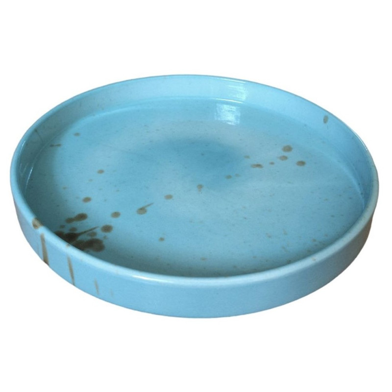 Тарілка з бортом  Ideal Ceramic , 23см бірюза з коричневим вкрапленням